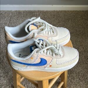 Nike Cream and Blue Casual Shoes